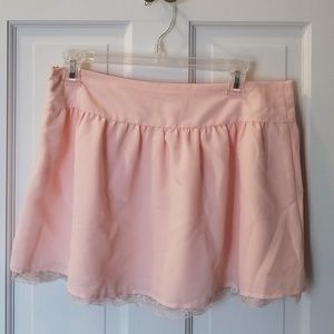 Lace Trim Blush Skirt
